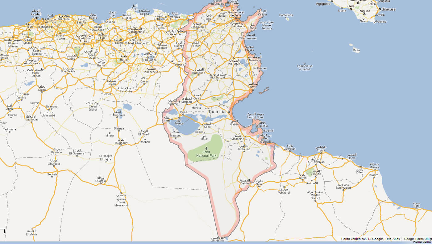 Google Map of Tunisia